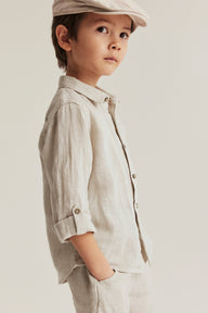 Kids' beige linen shirt