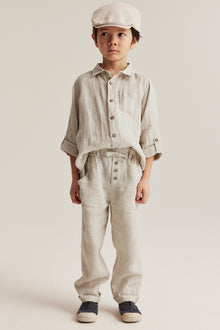 Kids' beige linen trousers