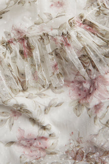 Women's white floral mesh dress