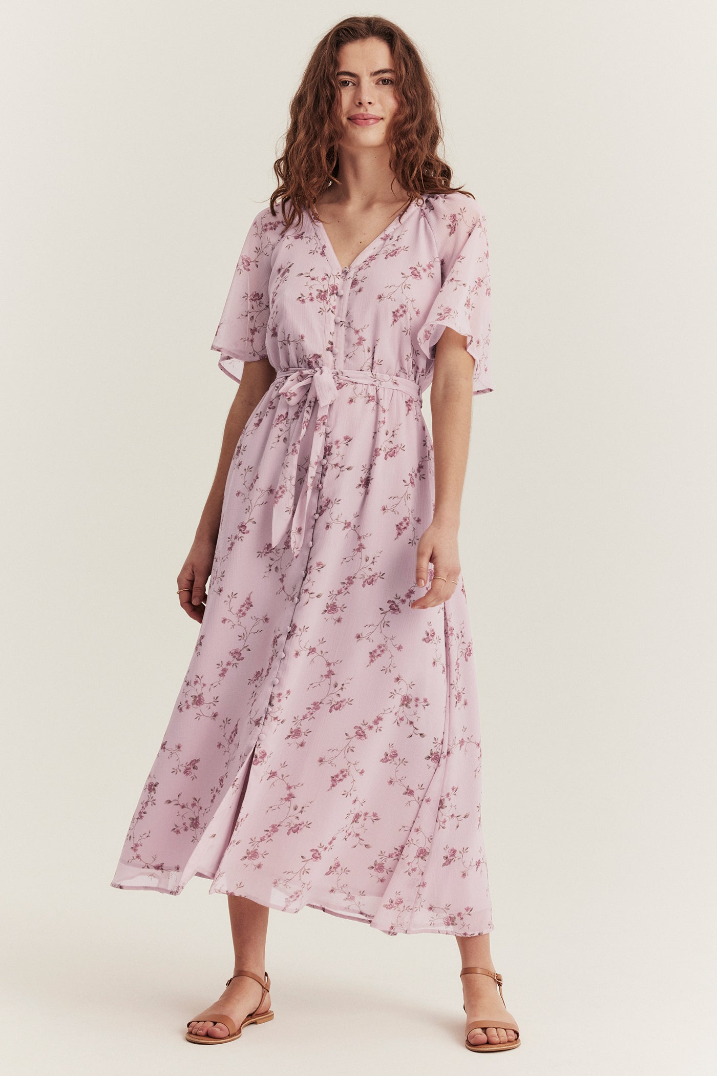 Women's pink chiffon dress