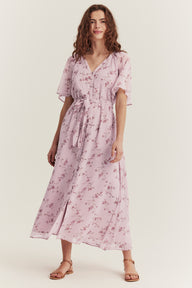 Women's pink chiffon dress