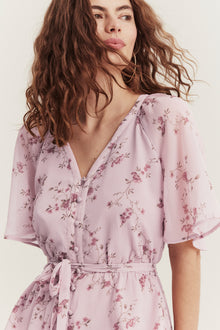 Women's pink chiffon dress