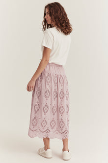 Women's pink embroidered skirt