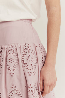 Women's pink embroidered skirt