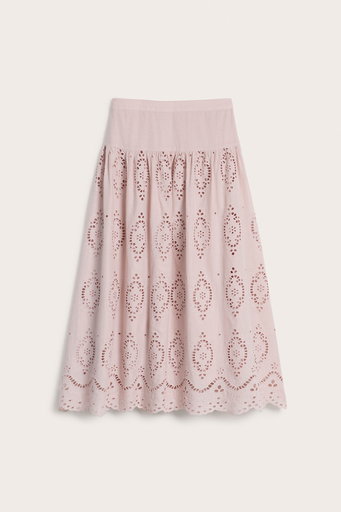 Women's pink embroidered skirt