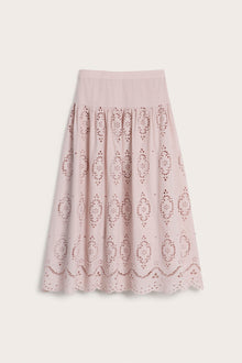 Women's pink embroidered skirt