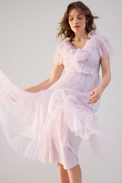 Women's pink mesh dress