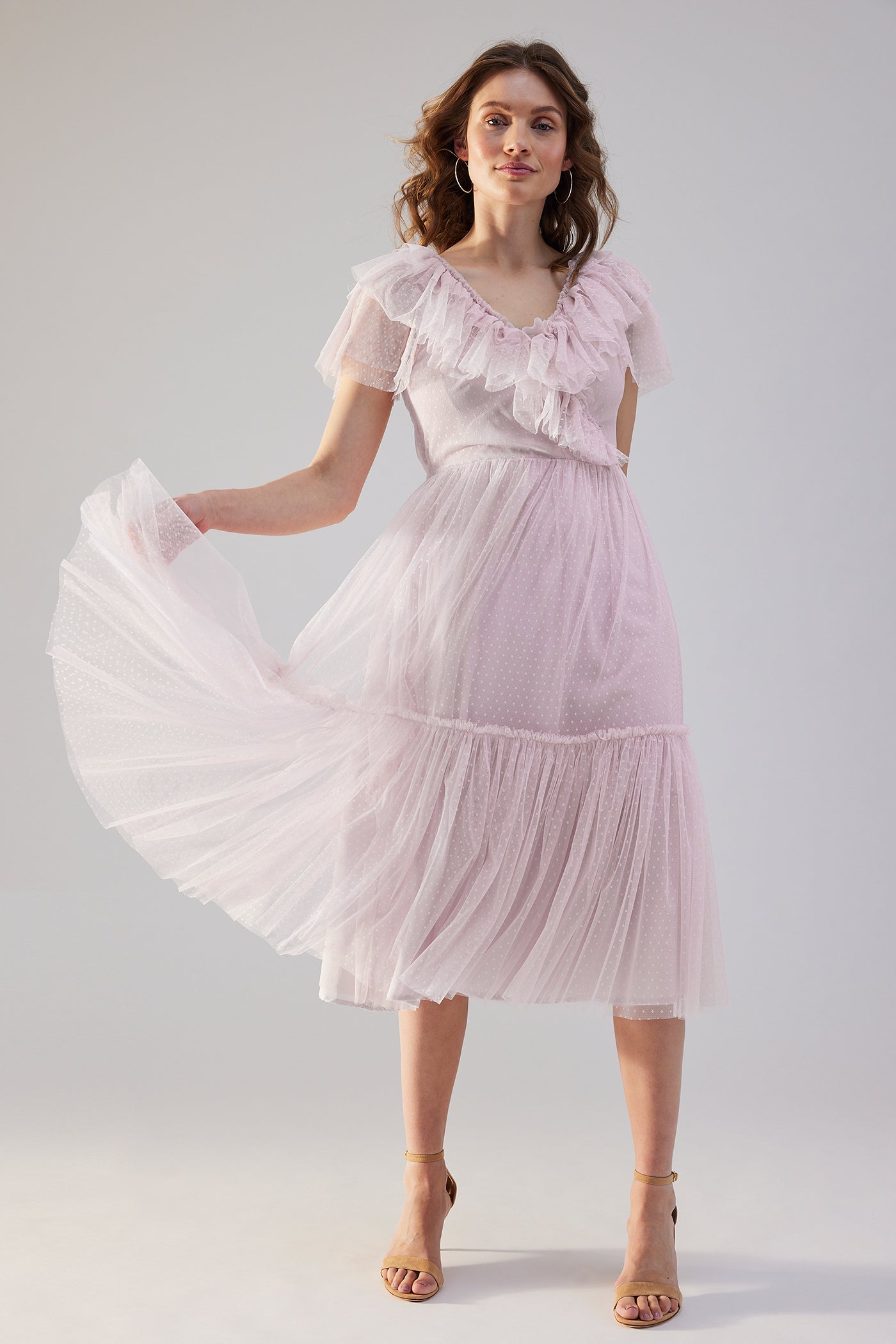 Women's pink mesh dress