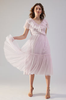 Women's pink mesh dress