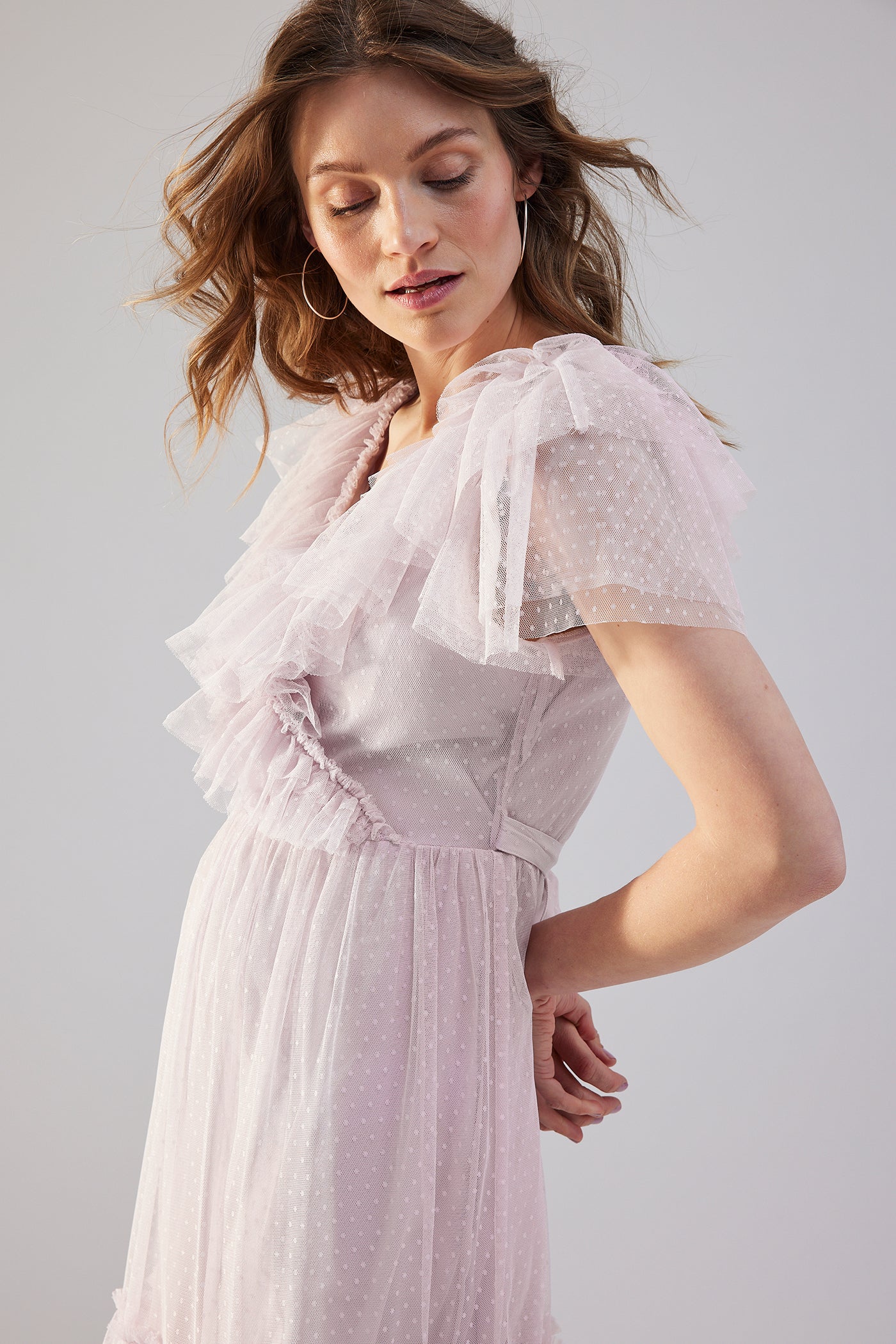 Women's pink mesh dress