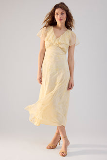 Women's yellow embroidery dress