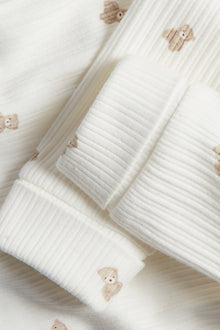 Baby white teddy bear leggings