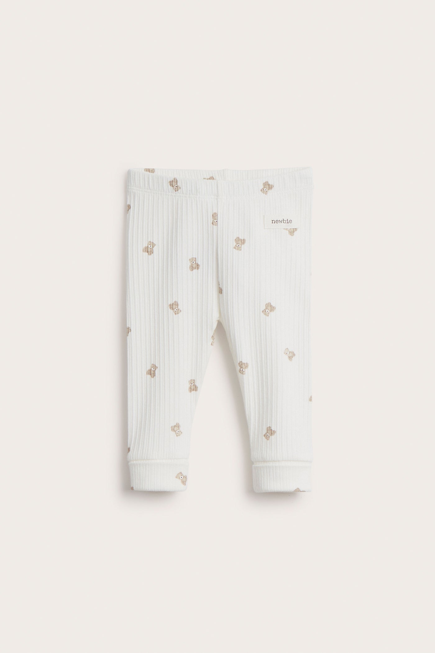 Baby white teddy bear leggings