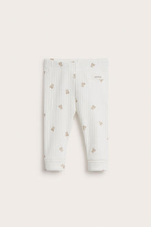 Baby white teddy bear leggings