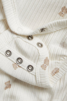 Baby white teddy bear bodysuit