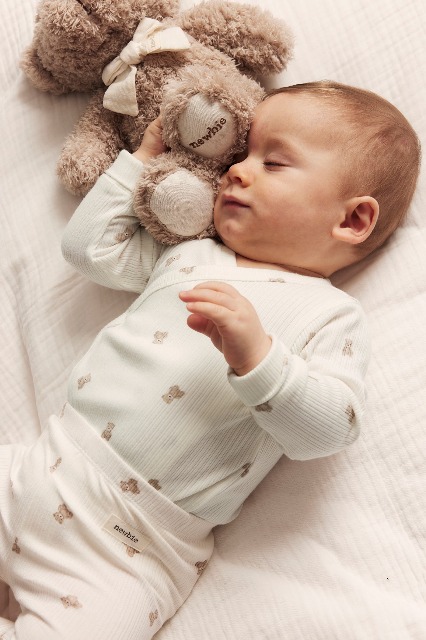 Baby white teddy bear bodysuit