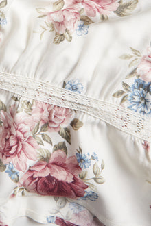 Women's white floral viscose blouse