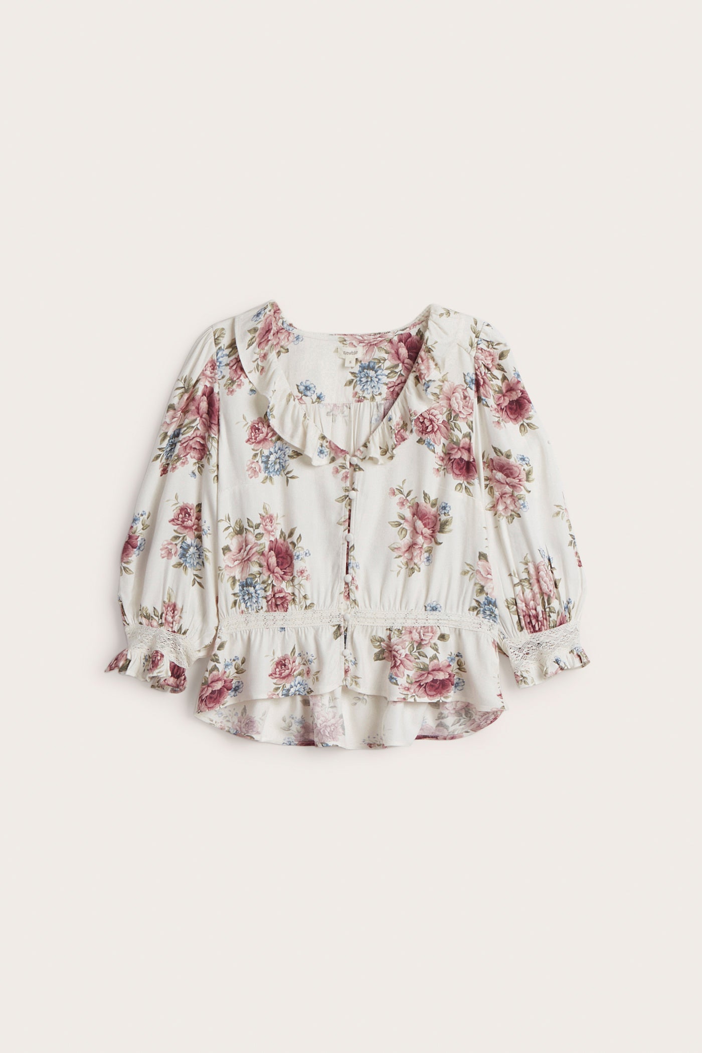 Women's white floral viscose blouse