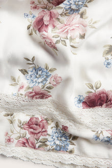 Women's white floral viscose skirt