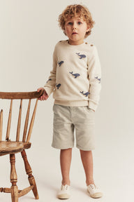 Kids´ beige woven shorts
