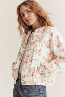 Women's  white floral frill jacket