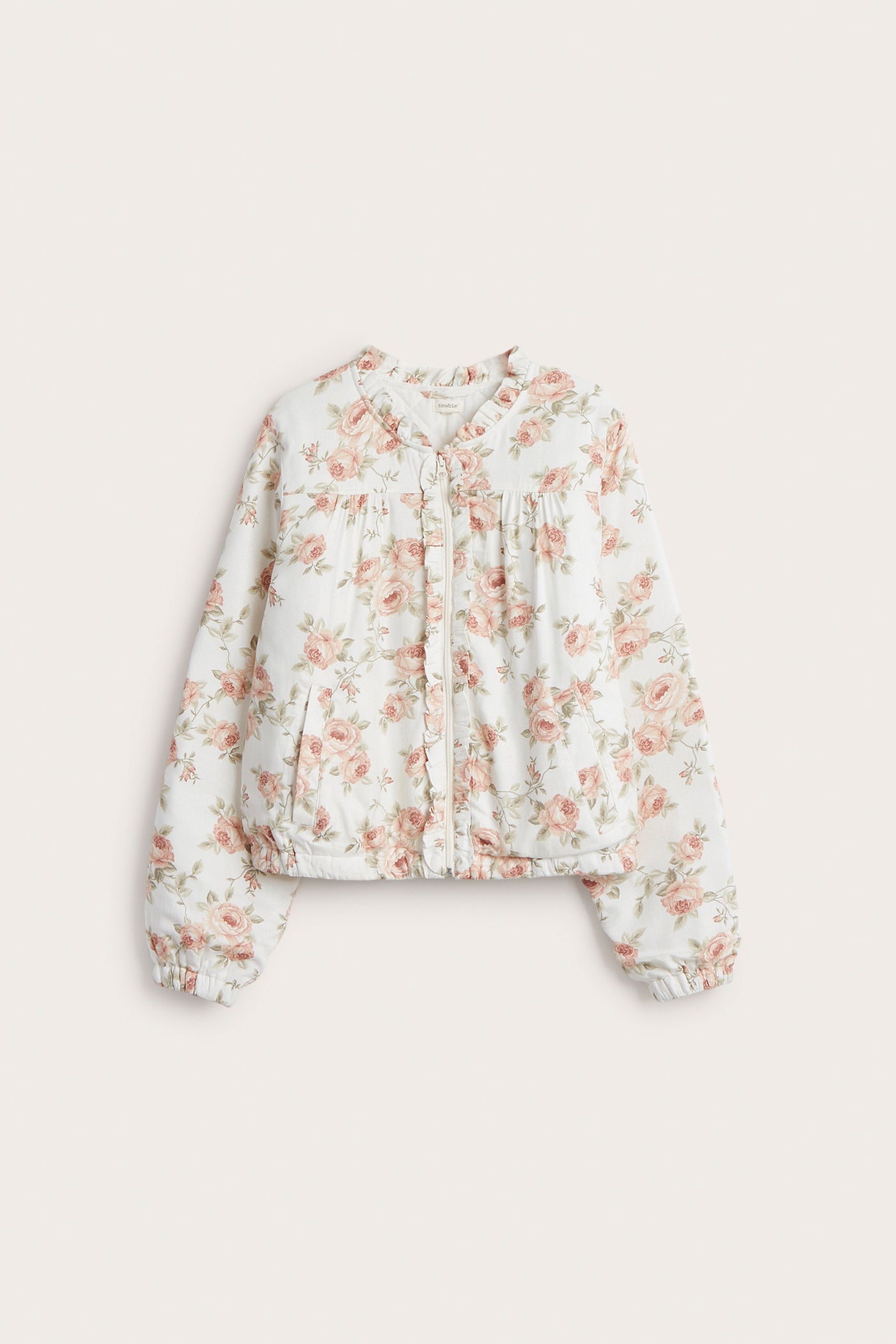 Women's  white floral frill jacket