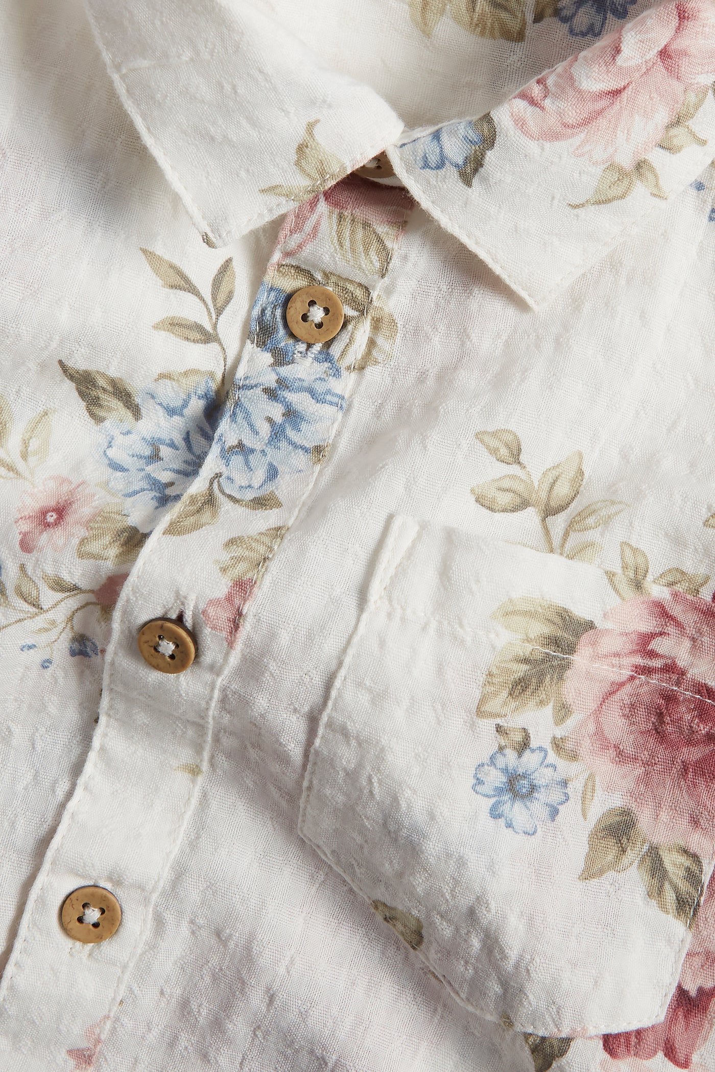 Kids' white floral shirt