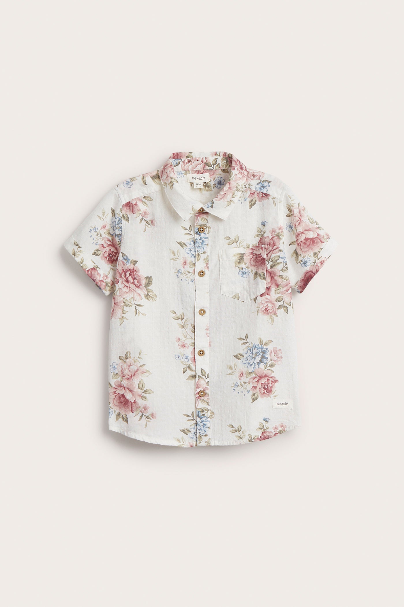 Kids' white floral shirt