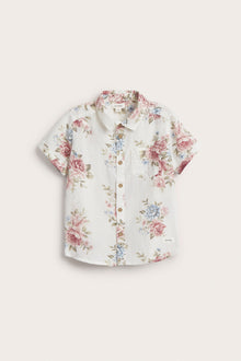 Kids' white floral shirt