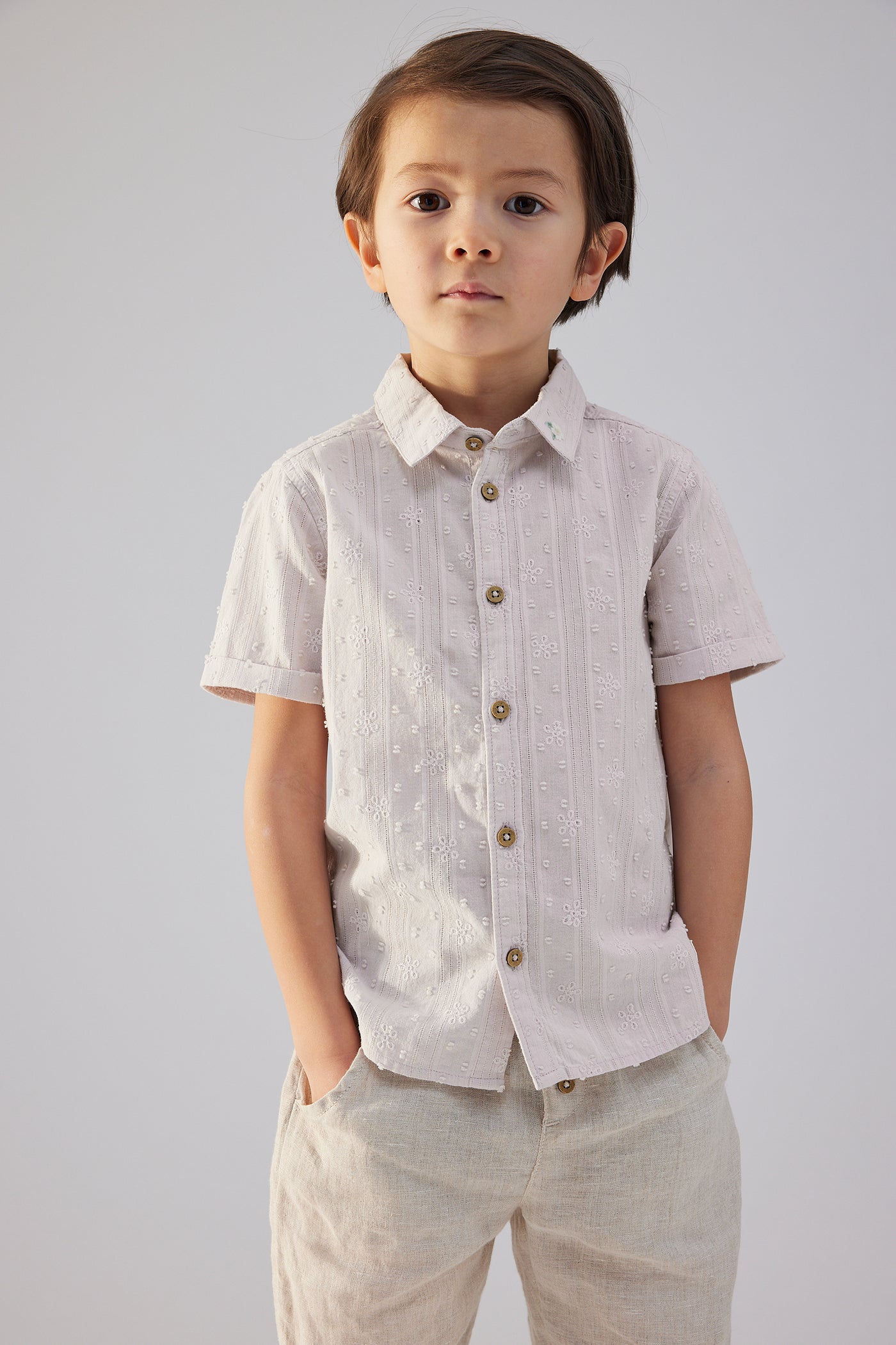 Baby & kids' purple short-sleeved shirt