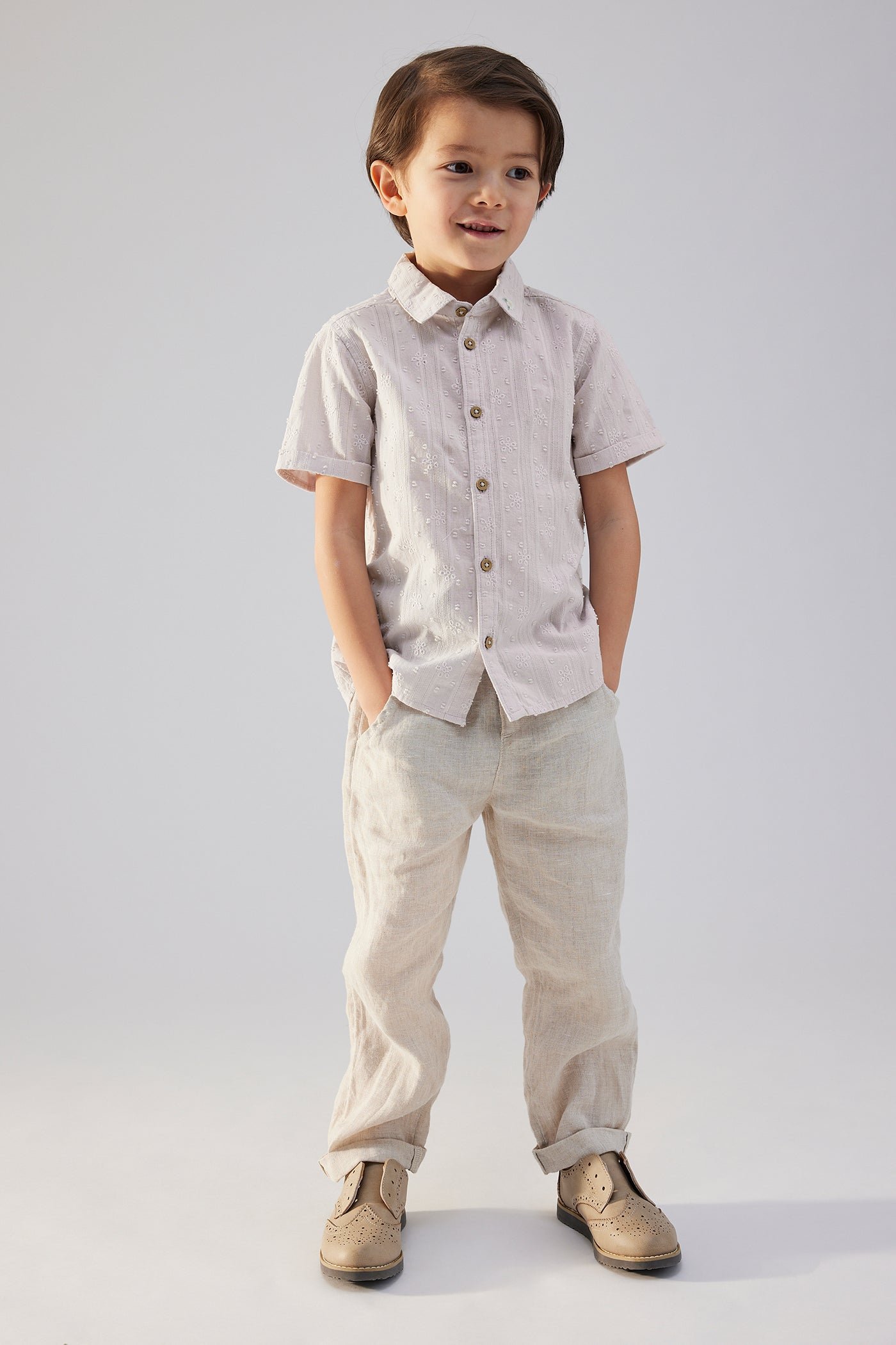 Baby & kids' purple short-sleeved shirt