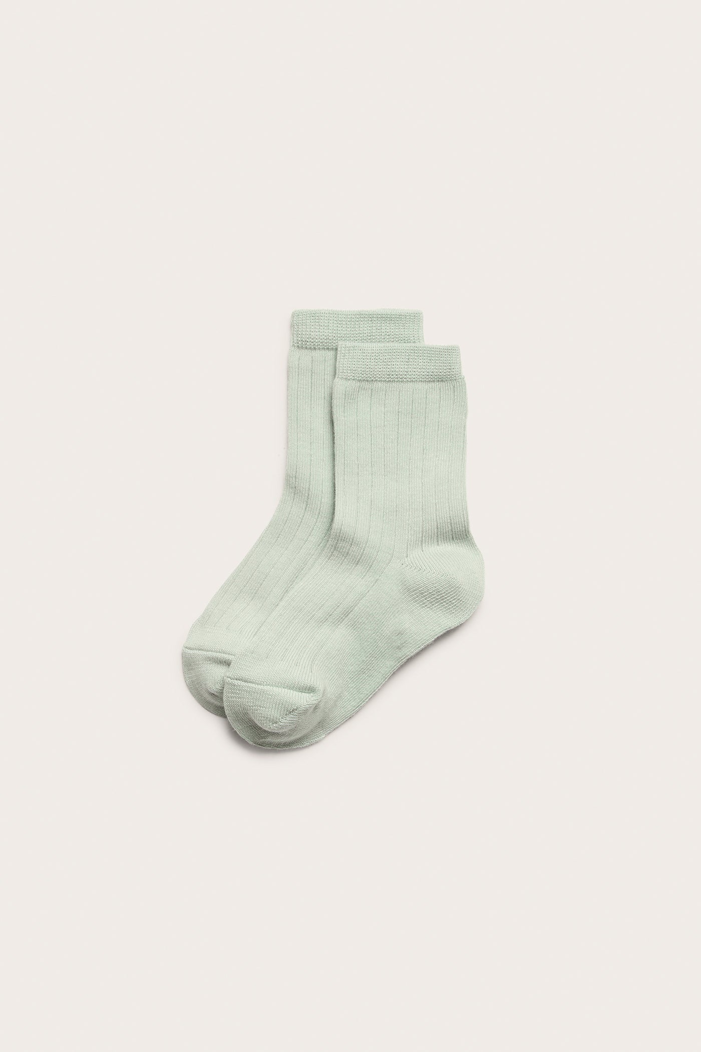 Kids' green ribbed socks