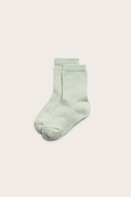 Kids' green ribbed socks