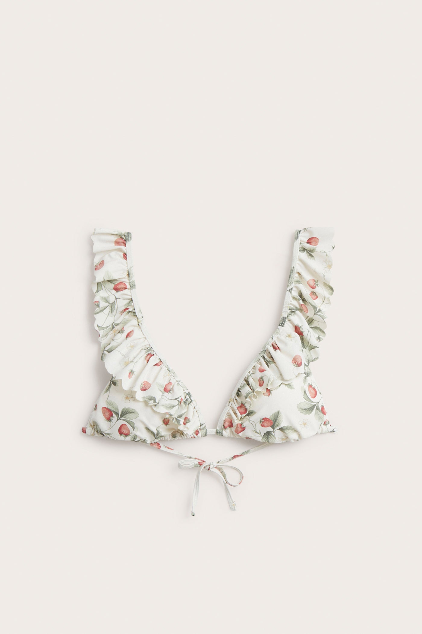 Women's white strawberry bikini top