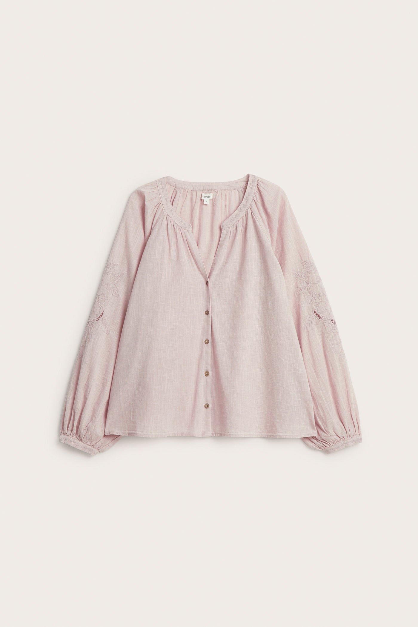 Women's pink embroidery blouse