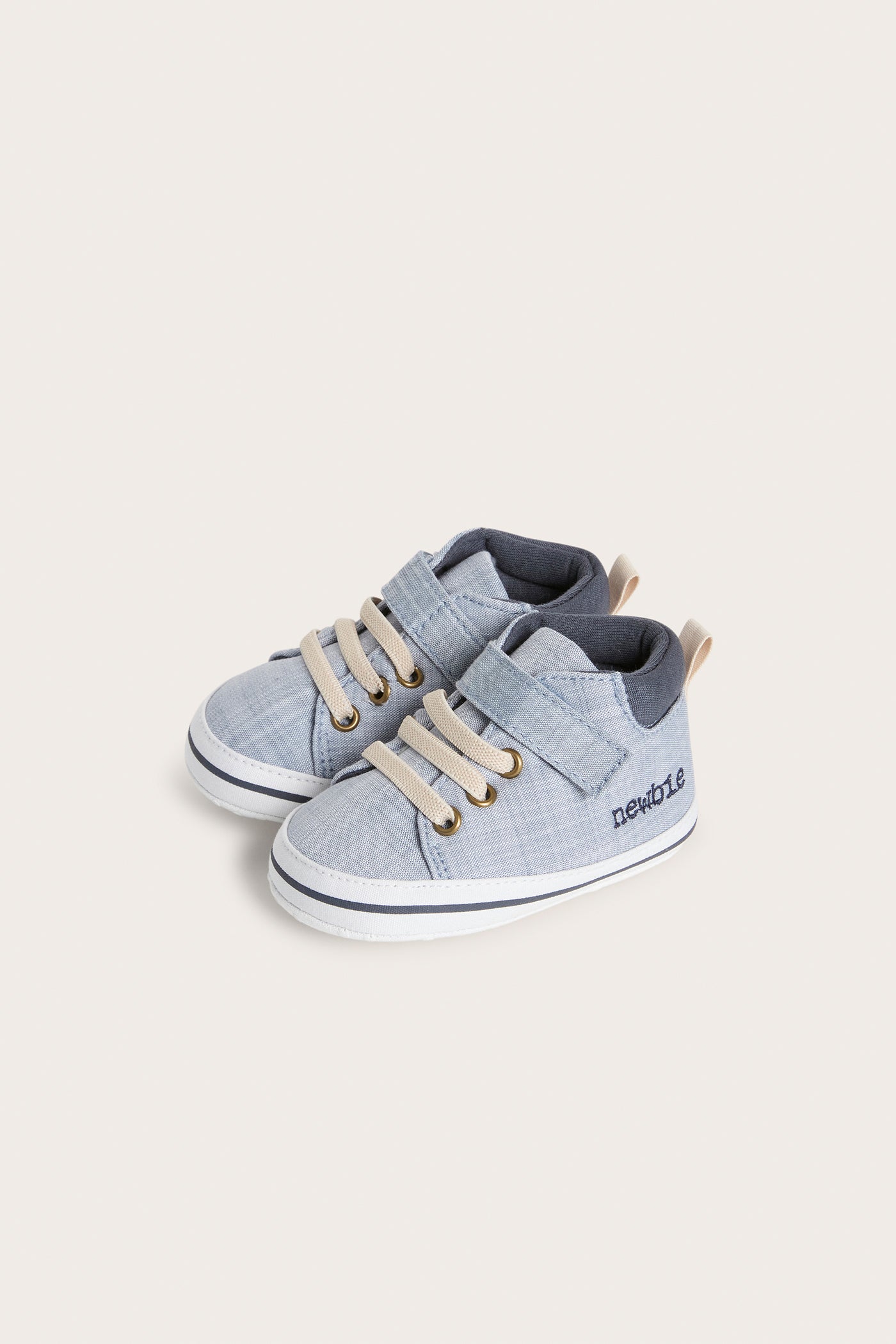 Baby blue cotton sneakers