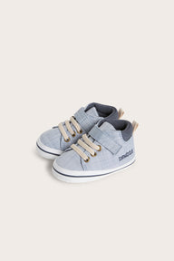 Baby blue cotton sneakers