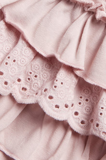 Baby pink leggings with ruffles