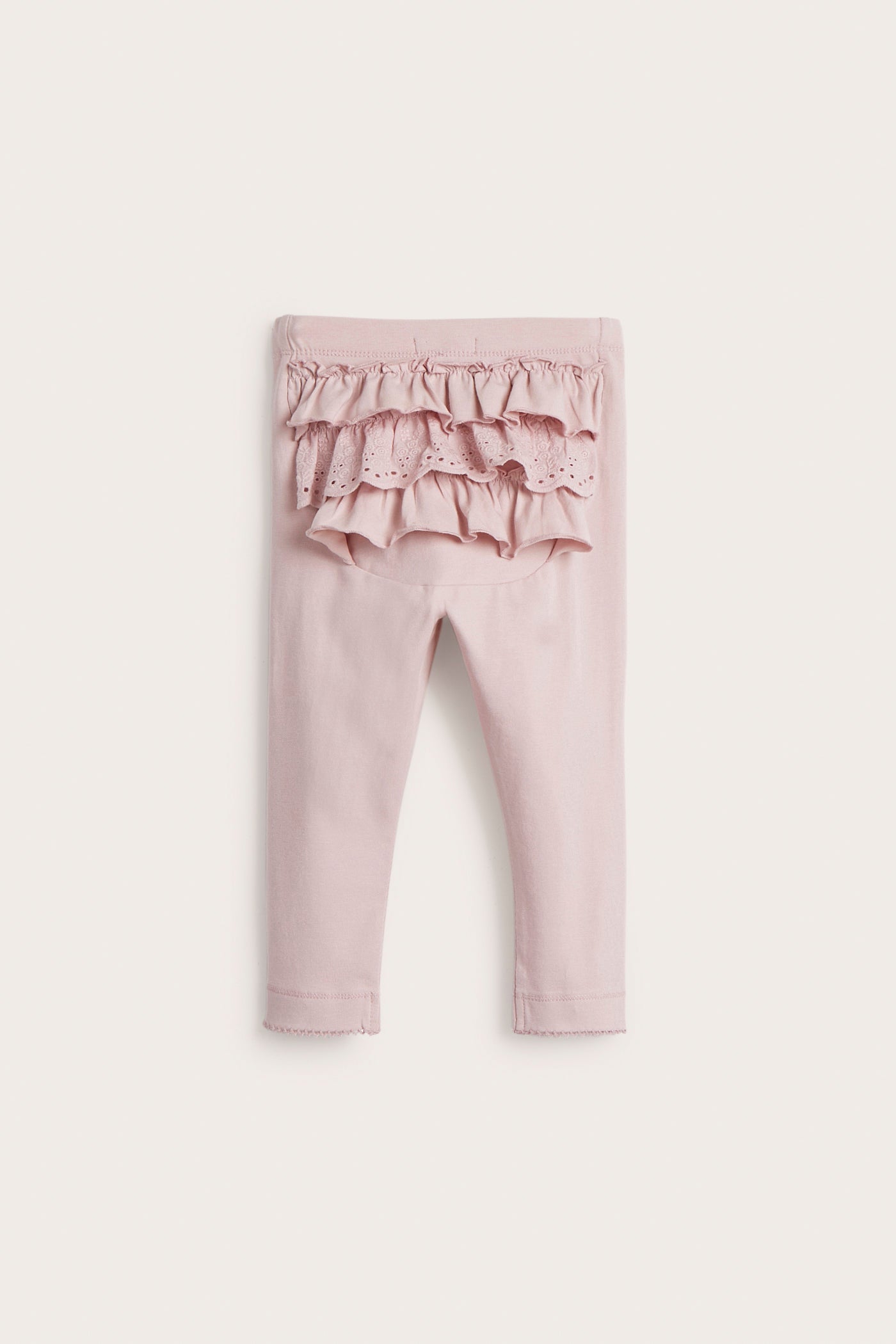 Baby pink leggings with ruffles