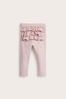 Baby pink leggings with ruffles