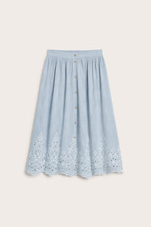 Women's blue chambray skirt