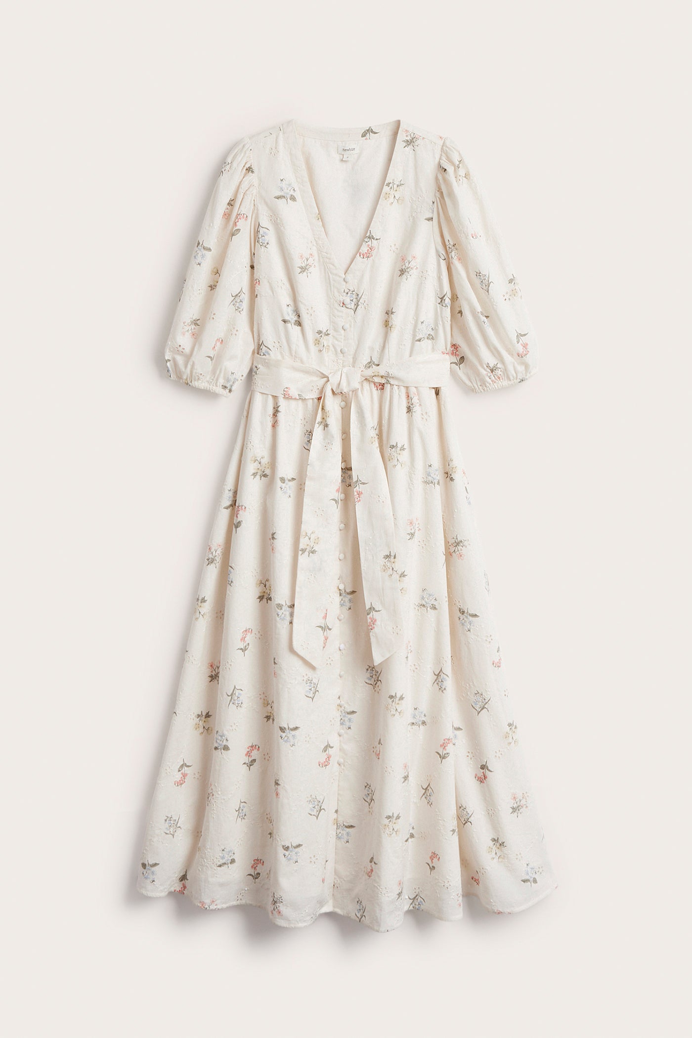 Women's white floral broderie anglaise dress