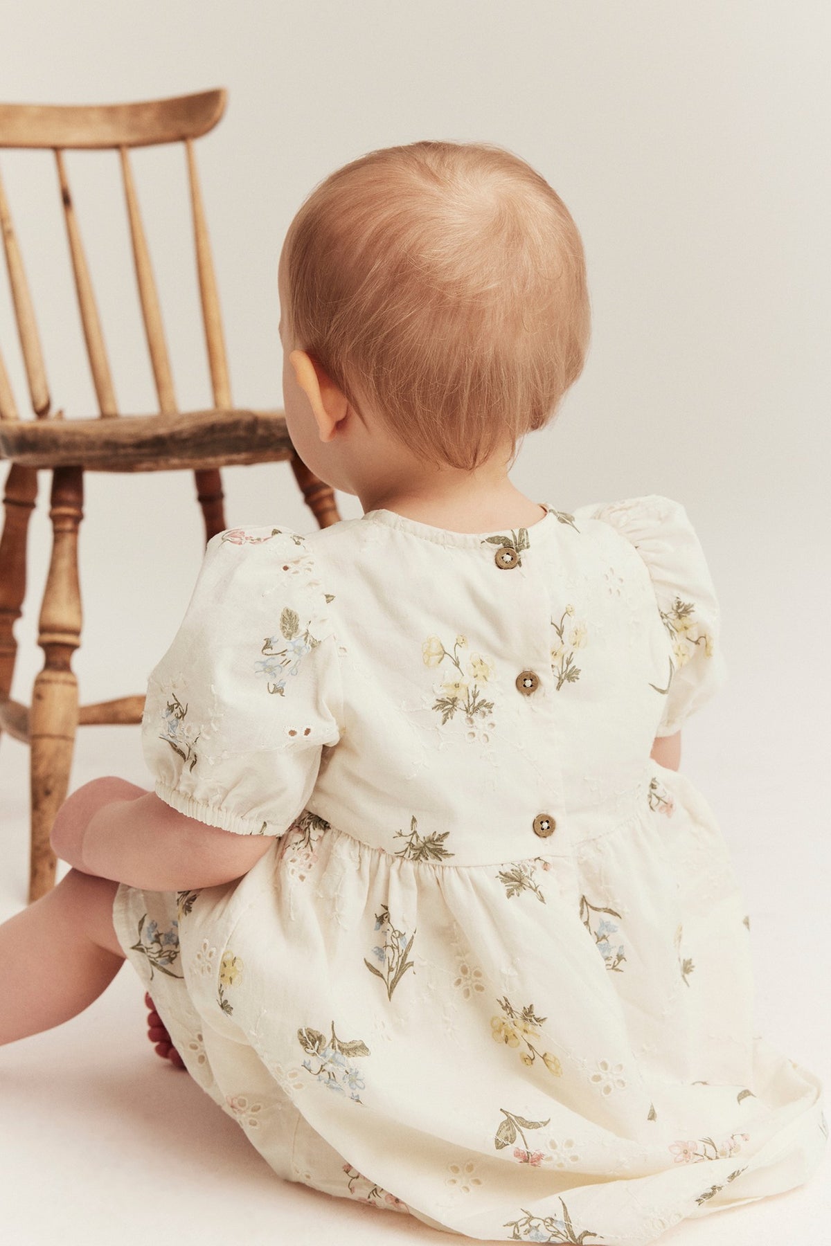 Baby white floral broderie anglaise dress