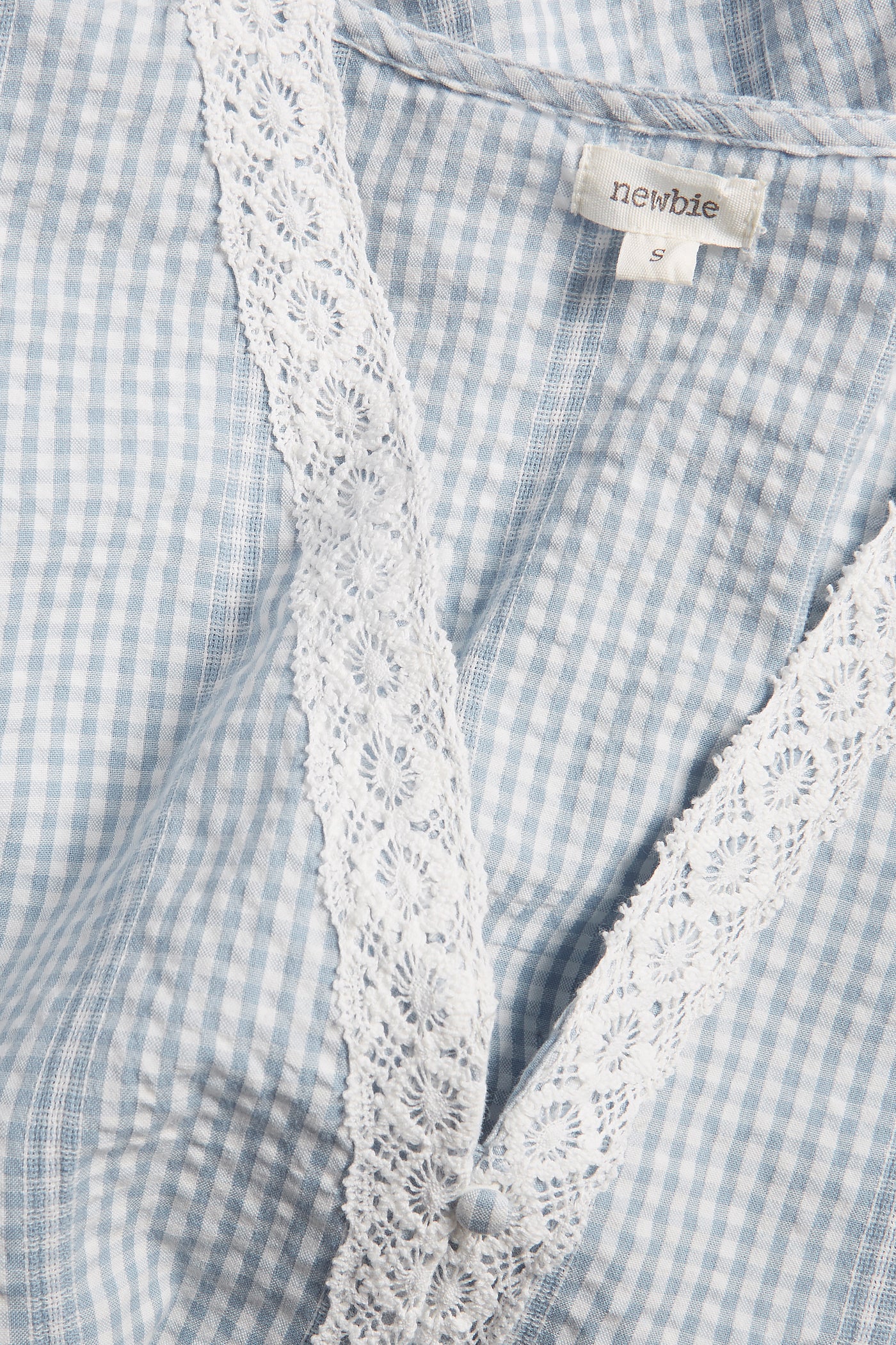 Women's blue checked blouse