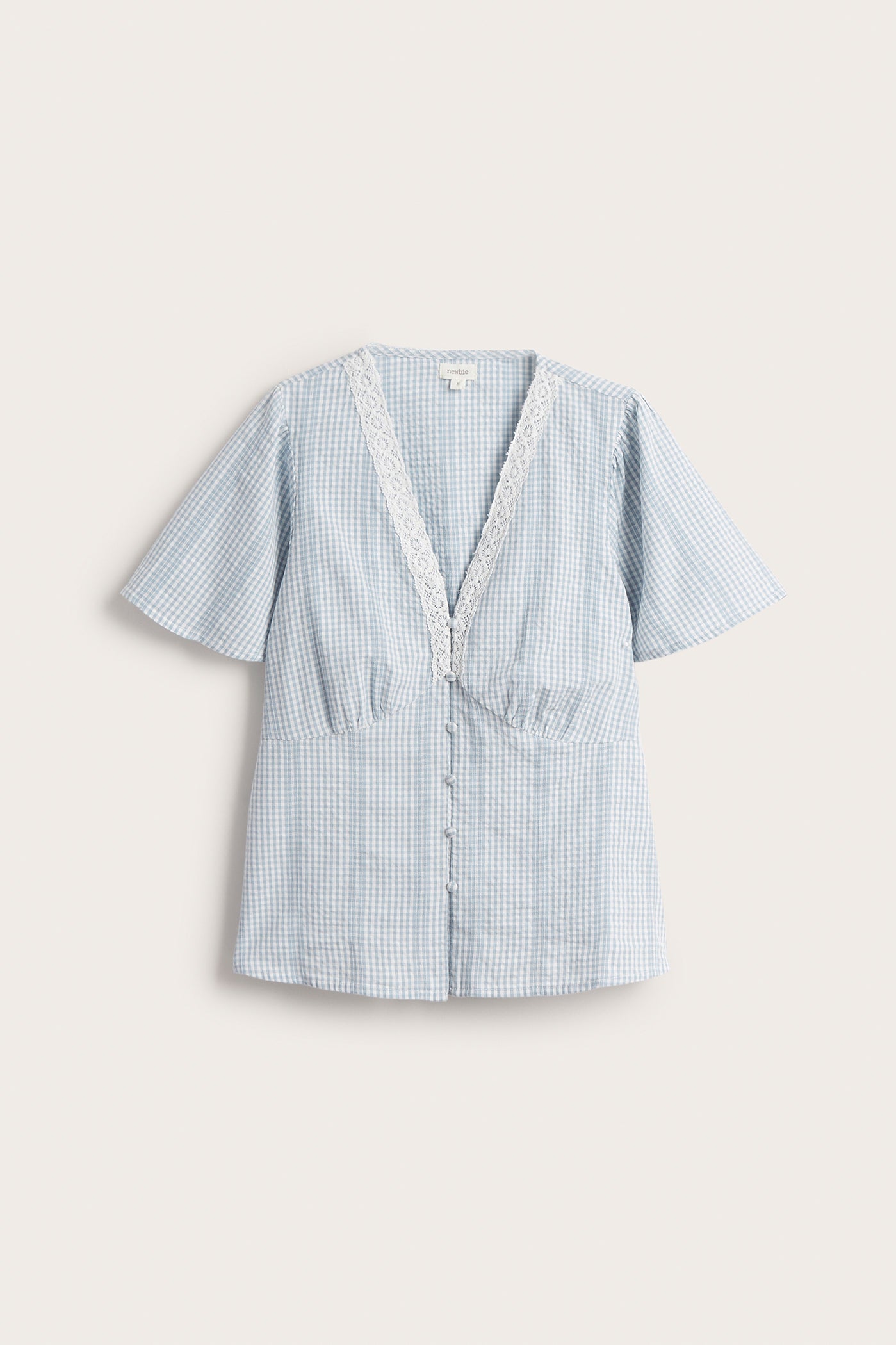 Women's blue checked blouse