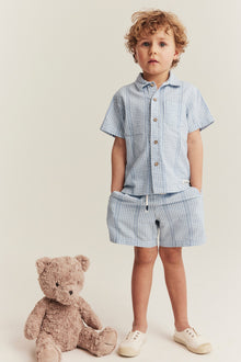 Kids´ blue checked shorts