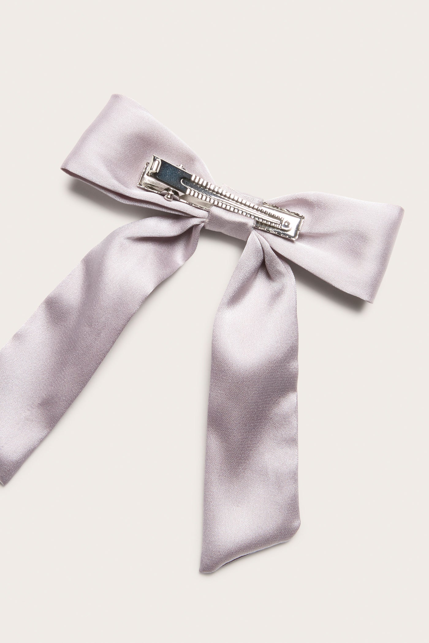 Kids' lilac satin hair-clip bow