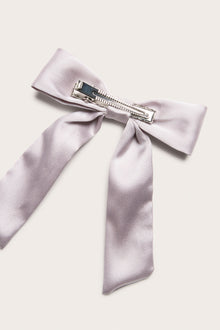 Kids' lilac satin hair-clip bow