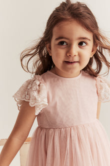 Kids´ pink mesh dress