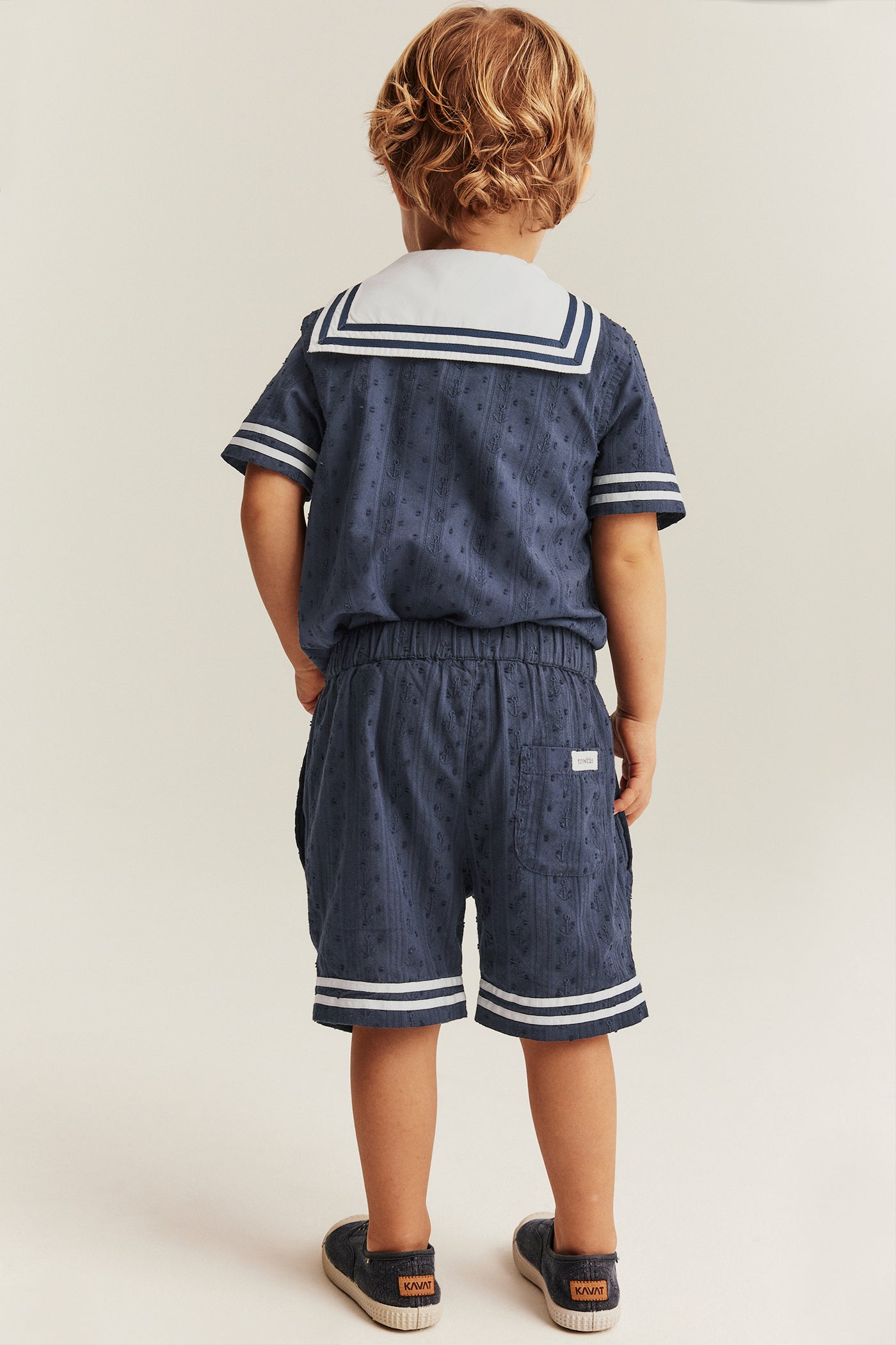 Kids' woven blue shorts